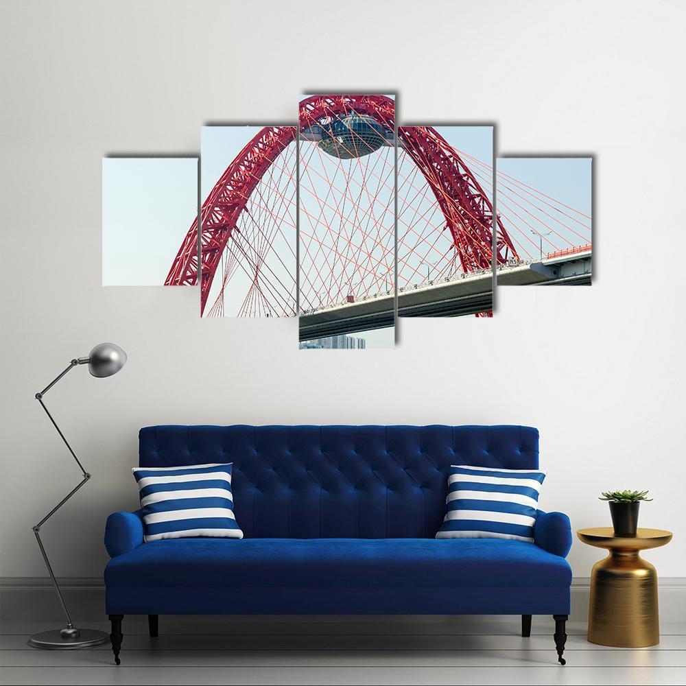Cable Stayed Bridge Europe Canvas Wall Art-1 Piece-Gallery Wrap-48" x 32"-Tiaracle