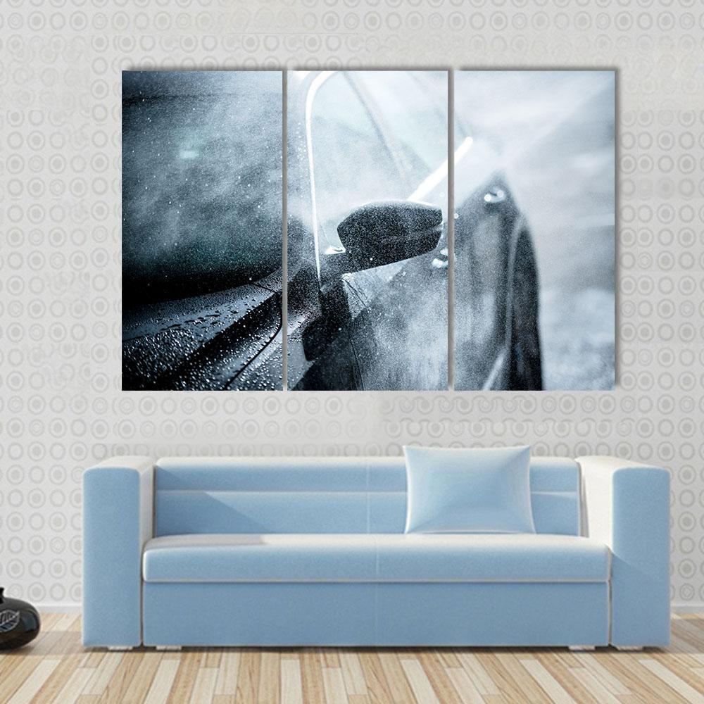 Car Covered By Water Canvas Wall Art-3 Horizontal-Gallery Wrap-37" x 24"-Tiaracle