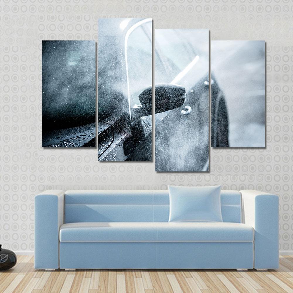 Car Covered By Water Canvas Wall Art-4 Pop-Gallery Wrap-50&quot; x 32&quot;-Tiaracle