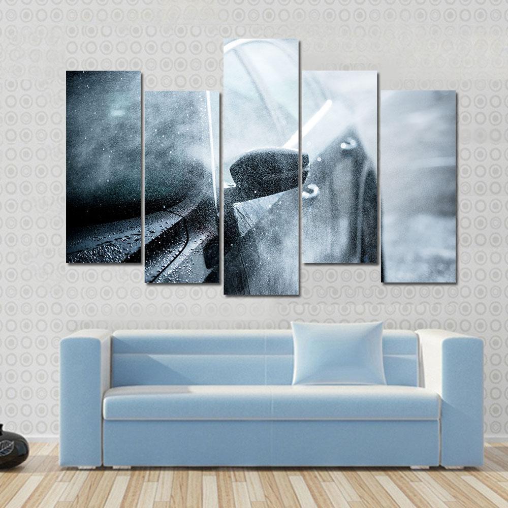 Car Covered By Water Canvas Wall Art-5 Pop-Gallery Wrap-47" x 32"-Tiaracle