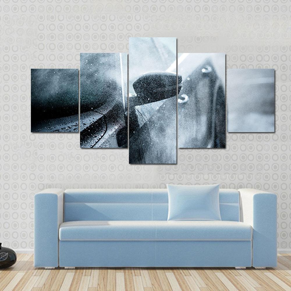 Car Covered By Water Canvas Wall Art-5 Star-Gallery Wrap-62&quot; x 32&quot;-Tiaracle