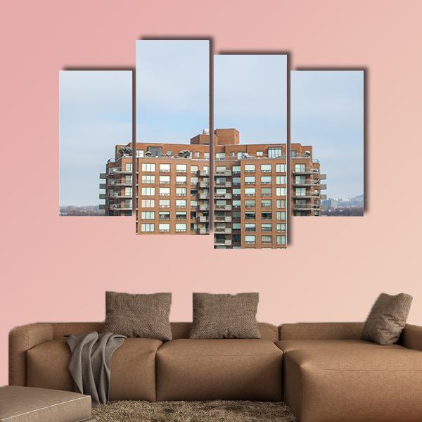 Modern Condo Buildings Canvas Wall Art-4 Pop-Gallery Wrap-50" x 32"-Tiaracle