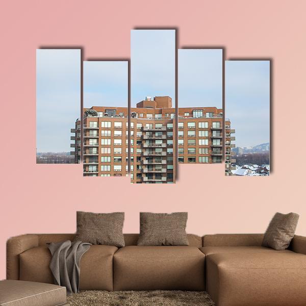 Modern Condo Buildings Canvas Wall Art-5 Pop-Gallery Wrap-47" x 32"-Tiaracle