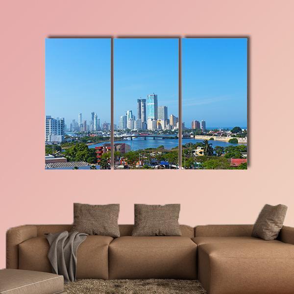 Modern Development In Cartagena Canvas Wall Art-3 Horizontal-Gallery Wrap-25" x 16"-Tiaracle