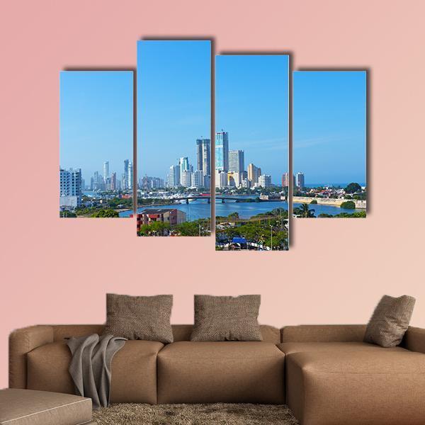 Modern Development In Cartagena Canvas Wall Art-4 Pop-Gallery Wrap-50" x 32"-Tiaracle