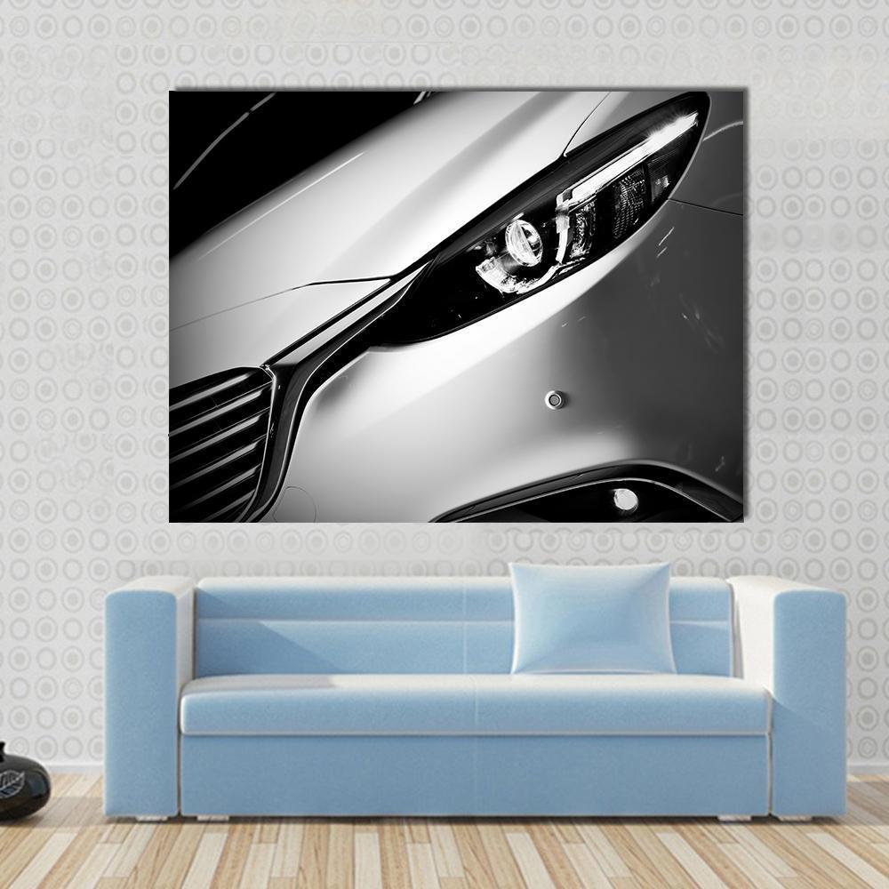 Car Light Close Up Canvas Wall Art-1 Piece-Gallery Wrap-48" x 32"-Tiaracle