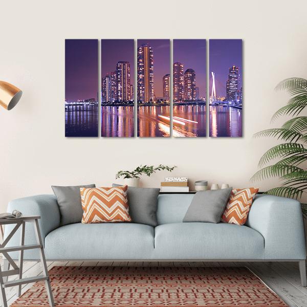 Modern Tokyo Buildings Canvas Wall Art-5 Horizontal-Gallery Wrap-22" x 12"-Tiaracle