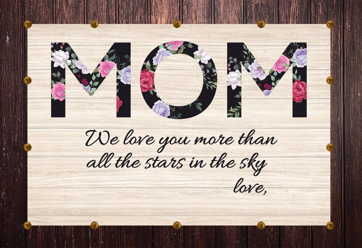 Love You More Than All The Stars - Mom - Premium Canvas Wall Art-Gallery Wrap-12x8-Tiaracle
