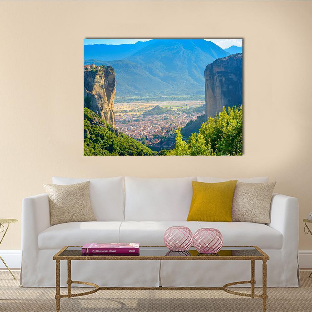 Monastery Of Varlaam Canvas Wall Art-1 Piece-Gallery Wrap-48" x 32"-Tiaracle