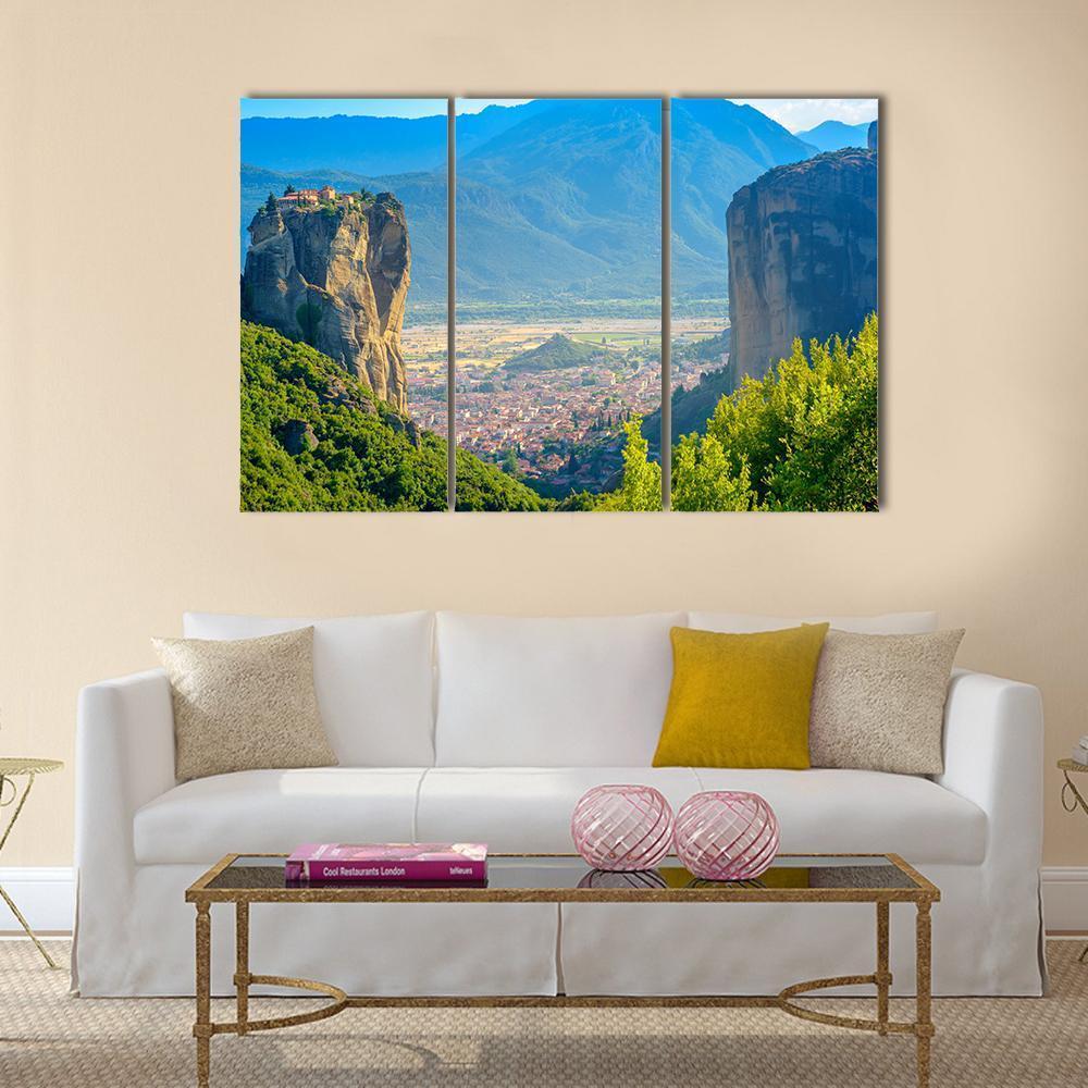 Monastery Of Varlaam Canvas Wall Art-3 Horizontal-Gallery Wrap-37" x 24"-Tiaracle