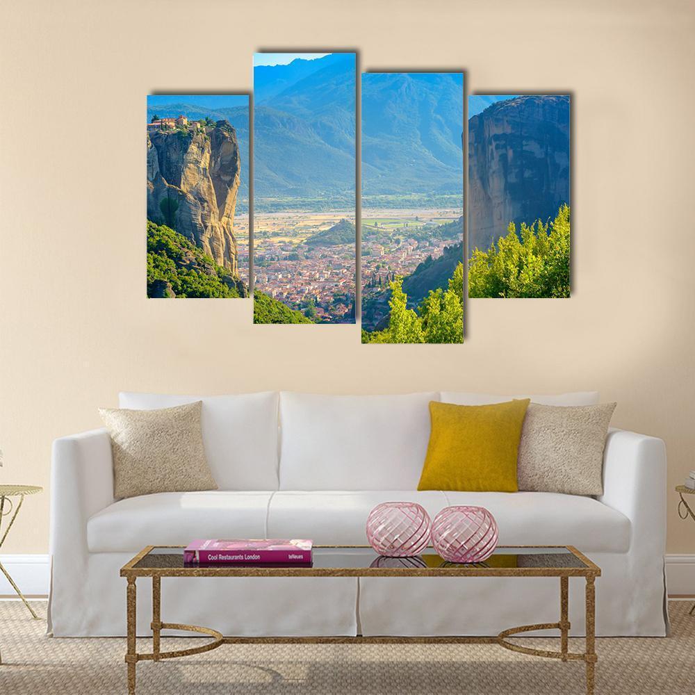Monastery Of Varlaam Canvas Wall Art-4 Pop-Gallery Wrap-50" x 32"-Tiaracle