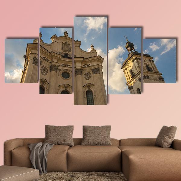 Monastery Of Discalced Carmelites With Church In Ukraine Canvas Wall Art-5 Star-Gallery Wrap-62" x 32"-Tiaracle
