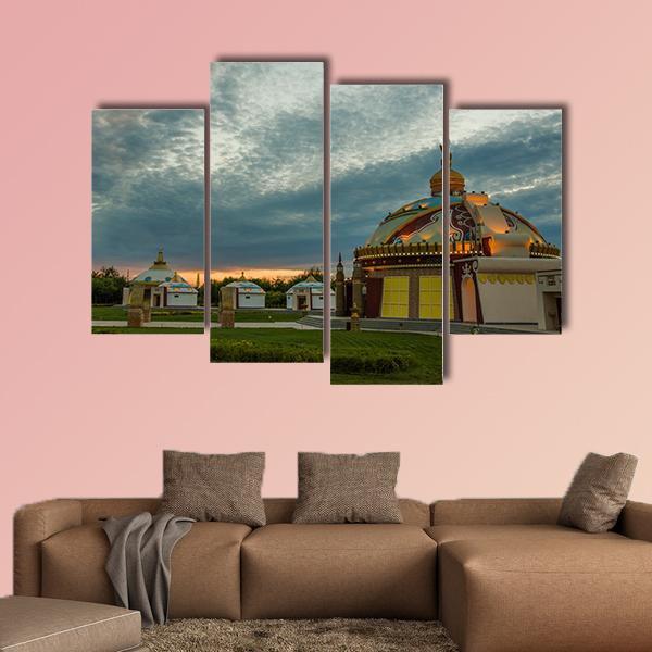 Mongolia Camp Canvas Wall Art-4 Pop-Gallery Wrap-50" x 32"-Tiaracle