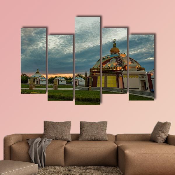 Mongolia Camp Canvas Wall Art-5 Pop-Gallery Wrap-47" x 32"-Tiaracle