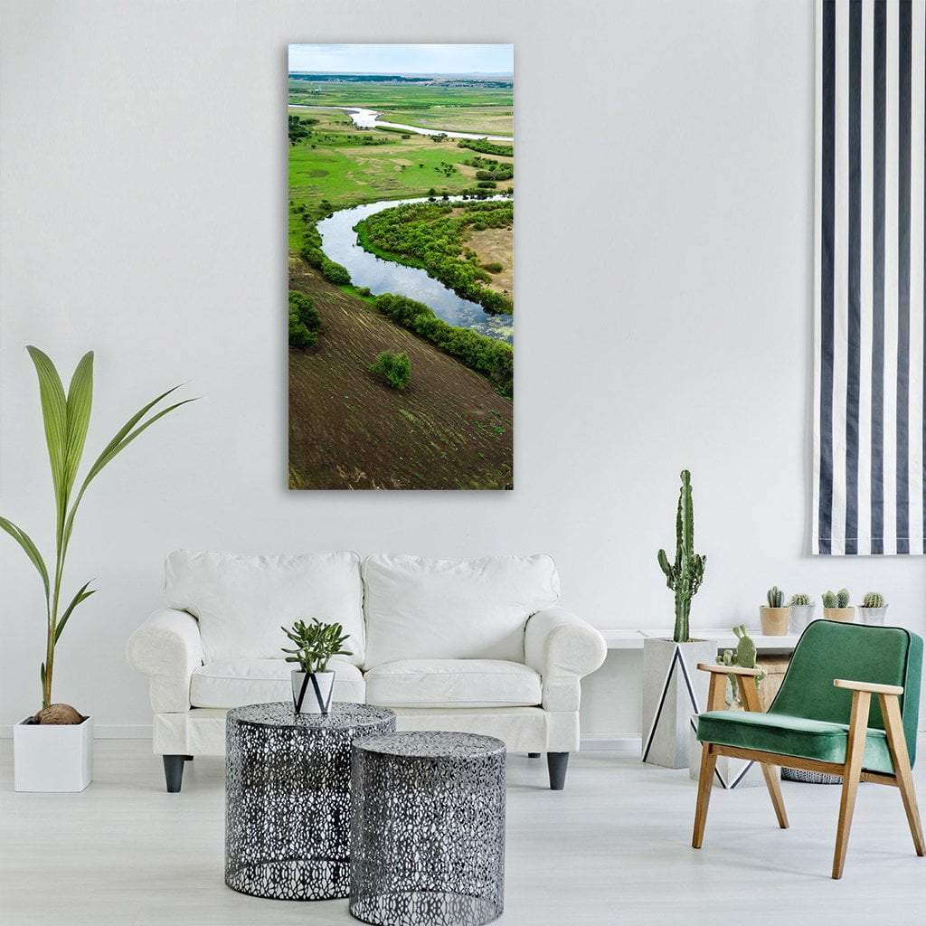 Inner Mongolia Wetlands Vertical Canvas Wall Art-3 Vertical-Gallery Wrap-12" x 25"-Tiaracle