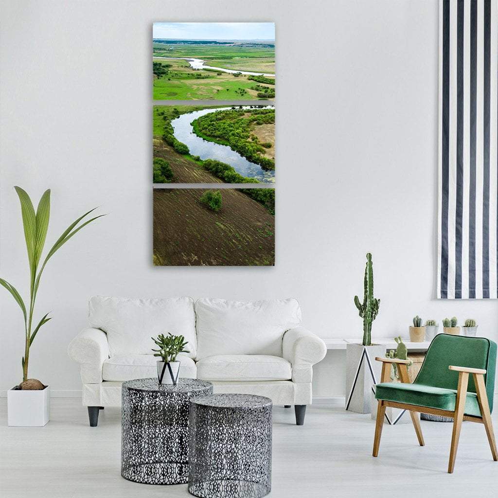 Inner Mongolia Wetlands Vertical Canvas Wall Art-3 Vertical-Gallery Wrap-12" x 25"-Tiaracle