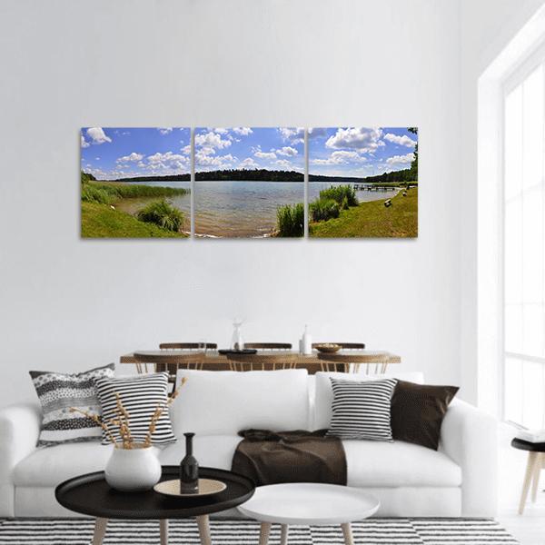 Monolithic Part Of The Water Panoramic Canvas Wall Art-3 Piece-25" x 08"-Tiaracle