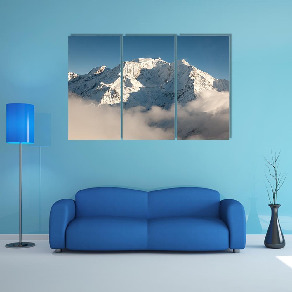 Mont Blanc In Winter Canvas Wall Art-3 Horizontal-Gallery Wrap-37&quot; x 24&quot;-Tiaracle