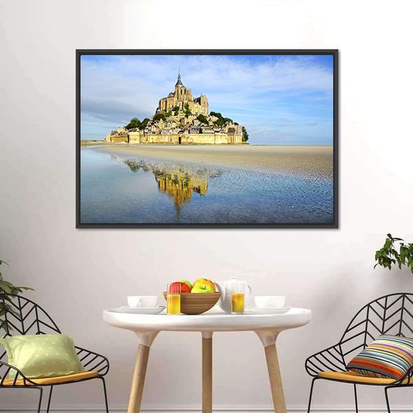 Mont Saint Michel Abbey Canvas Wall Art-3 Horizontal-Gallery Wrap-25" x 16"-Tiaracle