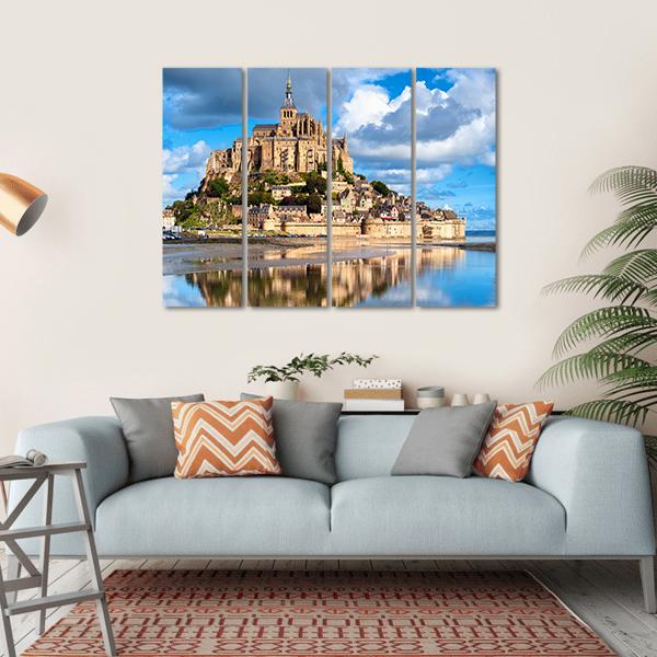 Mont Saint-Michel Canvas Wall Art-4 Horizontal-Gallery Wrap-34" x 24"-Tiaracle
