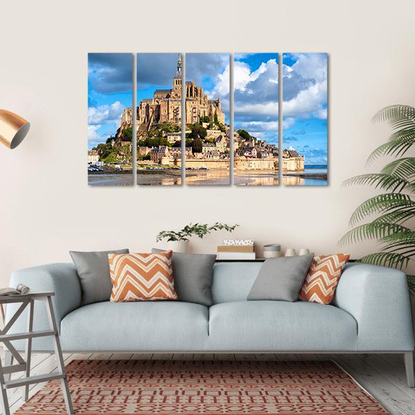 Mont Saint-Michel Canvas Wall Art-5 Horizontal-Gallery Wrap-22" x 12"-Tiaracle