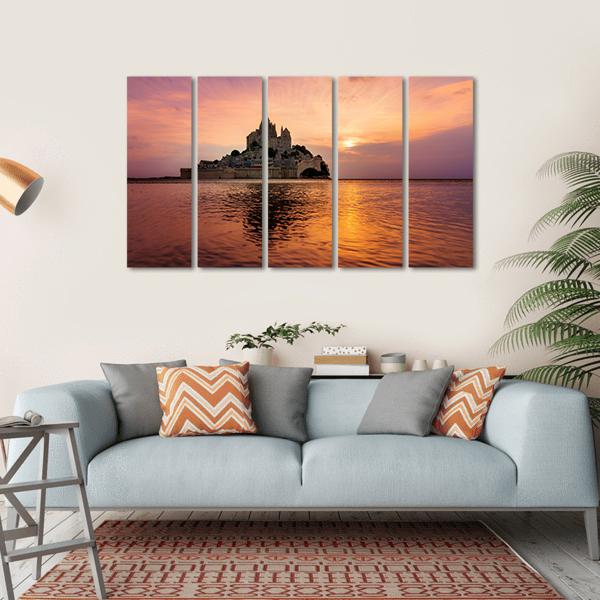 Mont Saint Michel Canvas Wall Art-5 Horizontal-Gallery Wrap-22" x 12"-Tiaracle