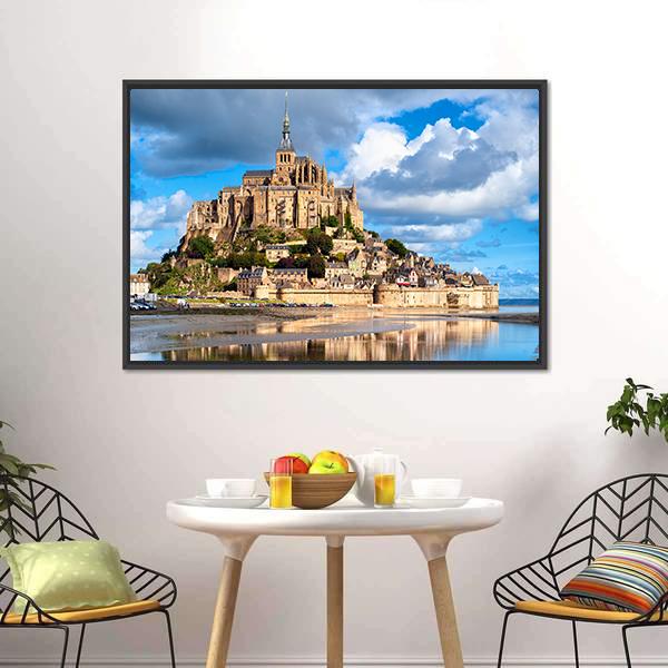 Mont Saint-Michel Canvas Wall Art-3 Horizontal-Gallery Wrap-25" x 16"-Tiaracle