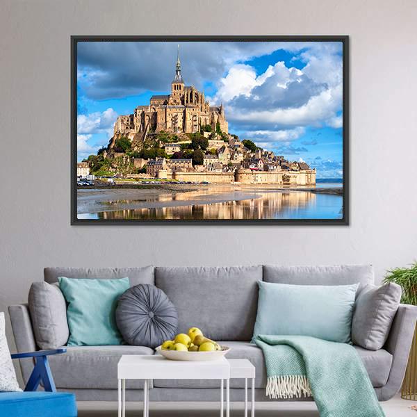 Mont Saint-Michel Canvas Wall Art-3 Horizontal-Gallery Wrap-25" x 16"-Tiaracle