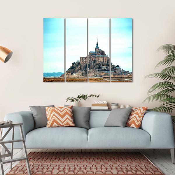 Mont-Saint Michel France Canvas Wall Art-4 Horizontal-Gallery Wrap-34" x 24"-Tiaracle
