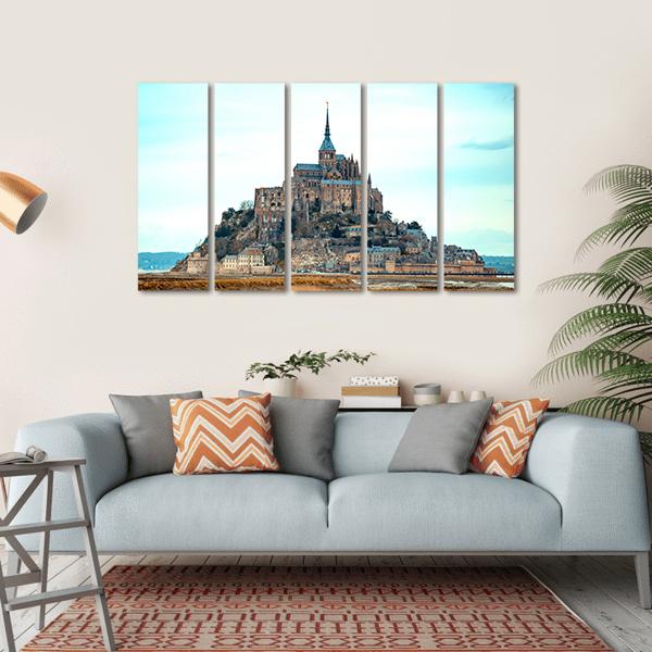 Mont-Saint Michel France Canvas Wall Art-5 Horizontal-Gallery Wrap-22" x 12"-Tiaracle