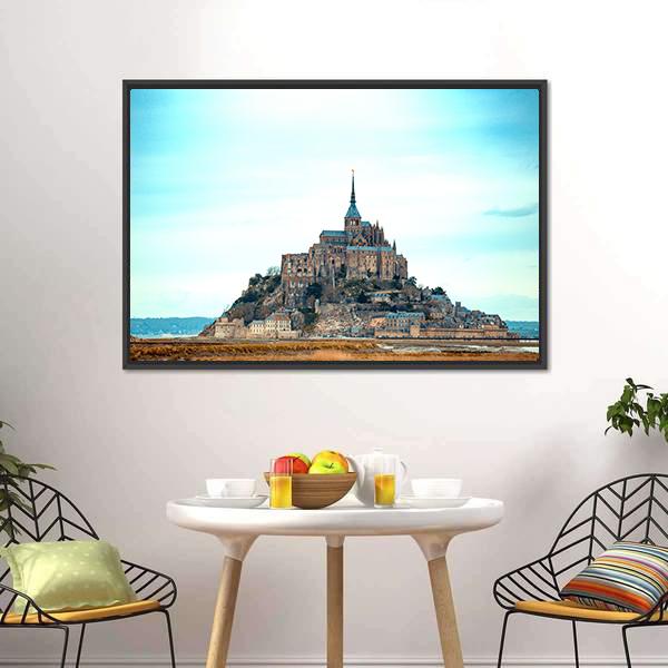 Mont-Saint Michel France Canvas Wall Art-5 Horizontal-Gallery Wrap-22" x 12"-Tiaracle
