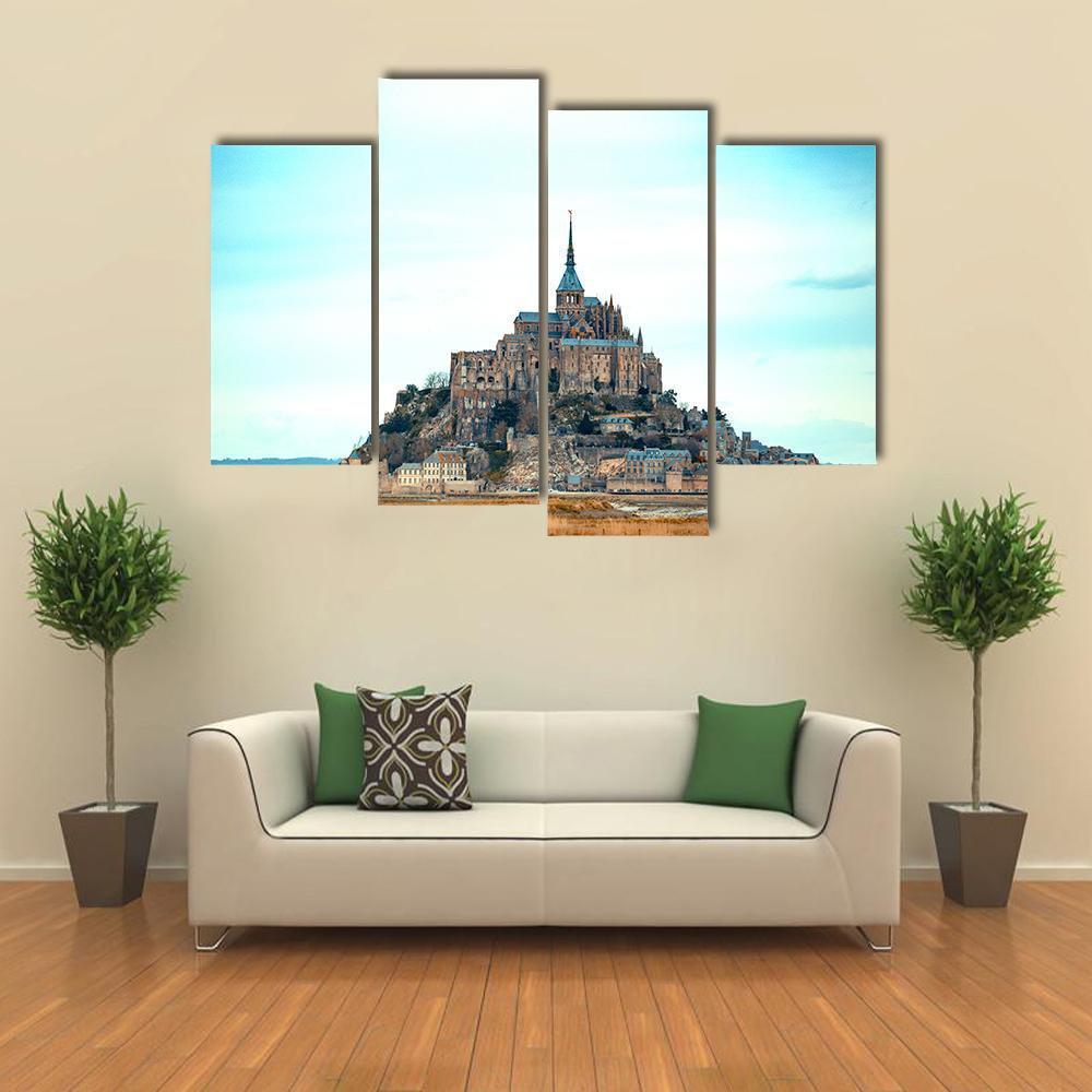 Mont-Saint Michel France Canvas Wall Art-4 Pop-Gallery Wrap-50" x 32"-Tiaracle