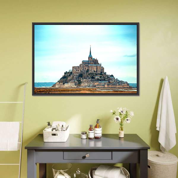 Mont-Saint Michel France Canvas Wall Art-1 Piece-Floating Frame-24" x 16"-Tiaracle