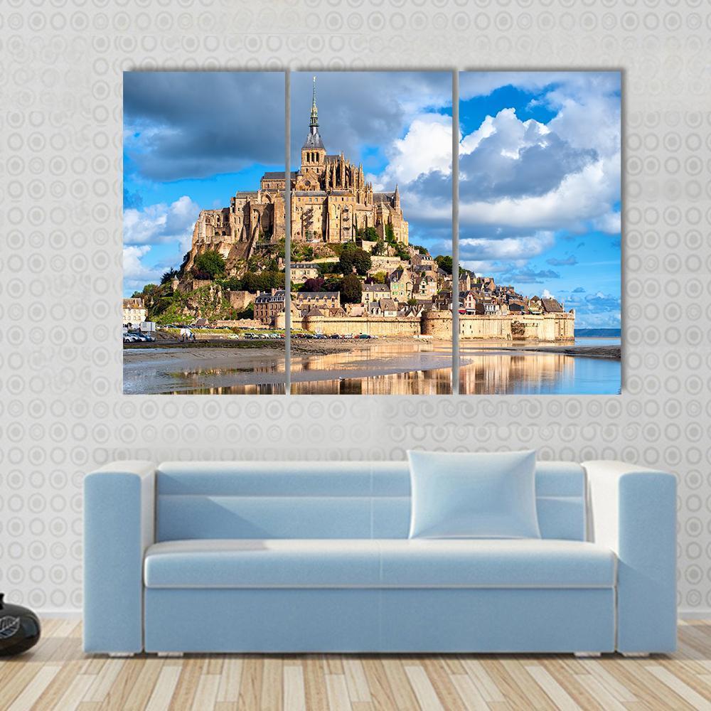 Mont Saint-Michel Canvas Wall Art-3 Horizontal-Gallery Wrap-37" x 24"-Tiaracle