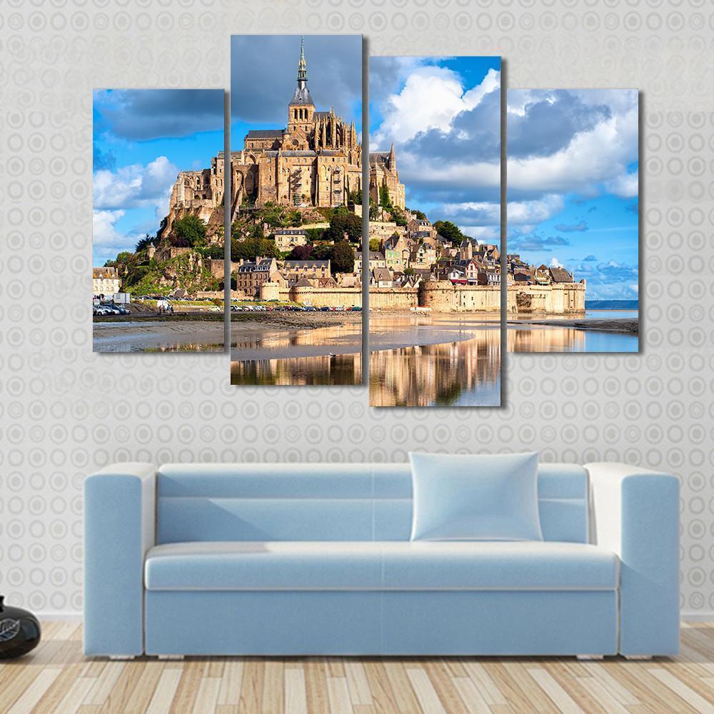 Mont Saint-Michel Canvas Wall Art-4 Pop-Gallery Wrap-50" x 32"-Tiaracle