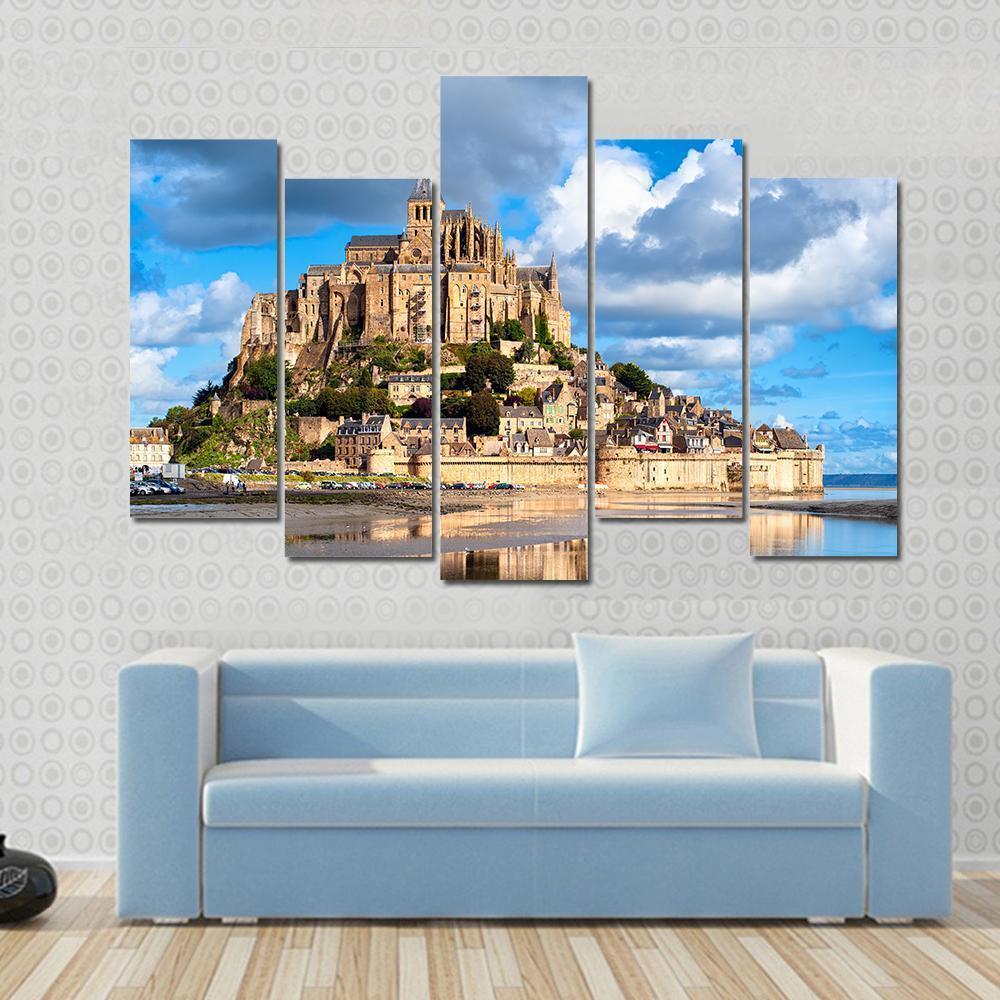 Mont Saint-Michel Canvas Wall Art-5 Pop-Gallery Wrap-47" x 32"-Tiaracle