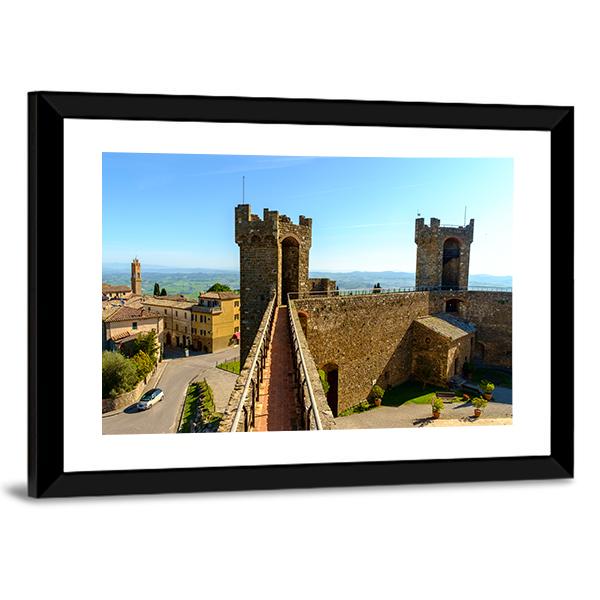 Montalcino Castle Canvas Wall Art-3 Horizontal-Gallery Wrap-25" x 16"-Tiaracle