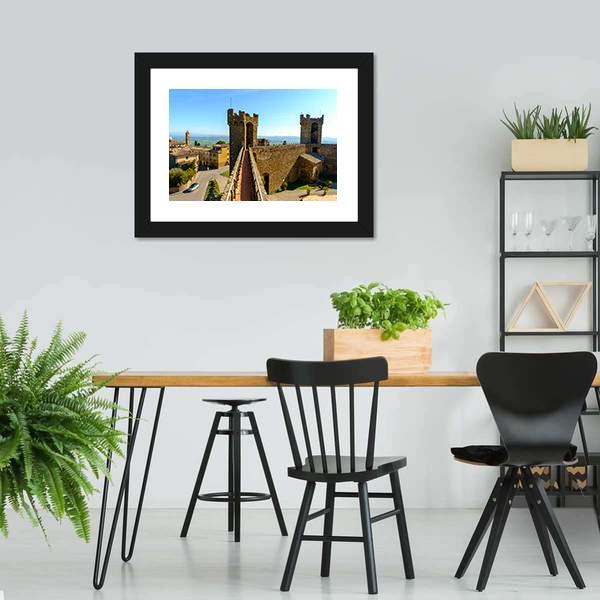 Montalcino Castle Canvas Wall Art-3 Horizontal-Gallery Wrap-25" x 16"-Tiaracle