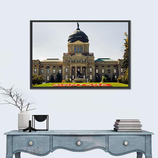 Montana State Capitol Canvas Wall Art-1 Piece-Floating Frame-24" x 16"-Tiaracle