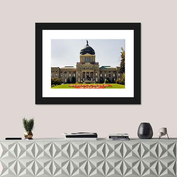 Montana State Capitol Canvas Wall Art-1 Piece-Framed Print-20" x 16"-Tiaracle