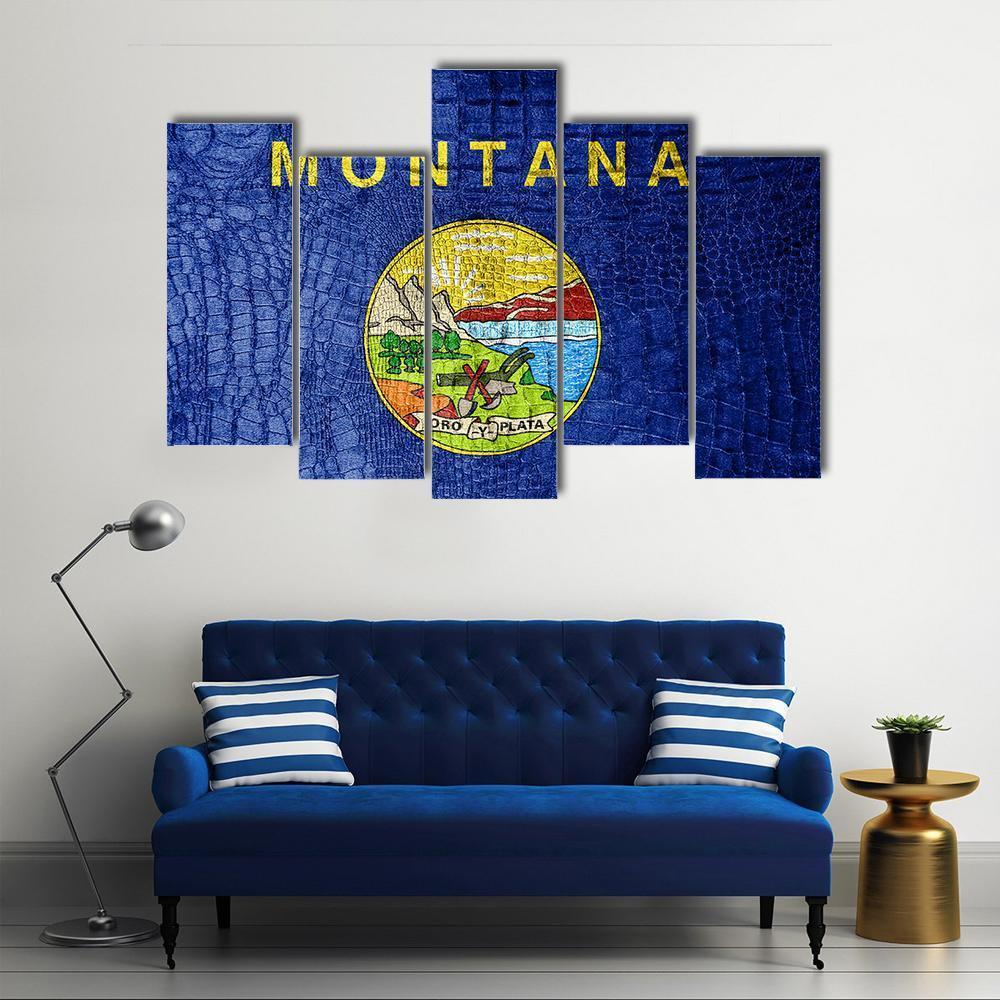 Montana Flag Canvas Wall Art-5 Pop-Gallery Wrap-47" x 32"-Tiaracle