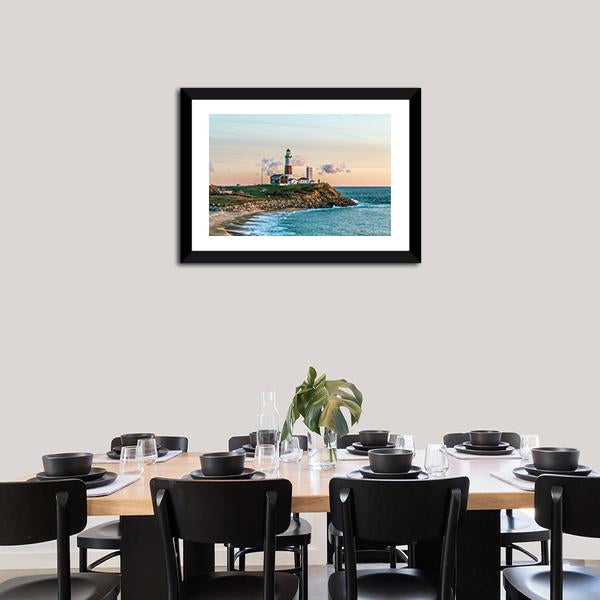 Montauk Lighthouse Canvas Wall Art-5 Horizontal-Gallery Wrap-22" x 12"-Tiaracle