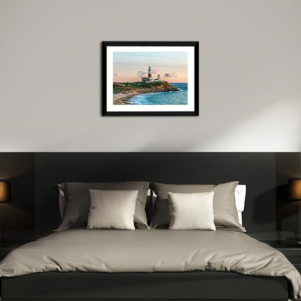 Montauk Lighthouse Panoramic Canvas Wall Art-1 Piece-36" x 12"-Tiaracle