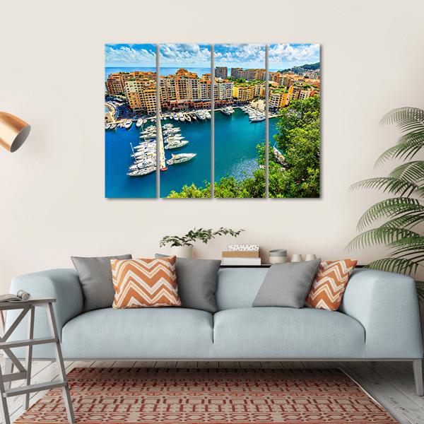 Monte Carlo Bay Monaco Canvas Wall Art-4 Horizontal-Gallery Wrap-34" x 24"-Tiaracle