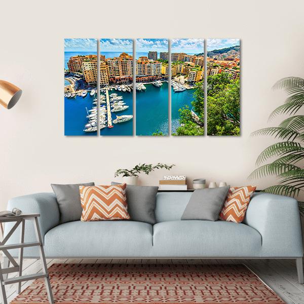 Monte Carlo Bay Monaco Canvas Wall Art-5 Horizontal-Gallery Wrap-22" x 12"-Tiaracle