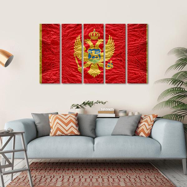 Montenegro Flag Canvas Wall Art-5 Horizontal-Gallery Wrap-22" x 12"-Tiaracle
