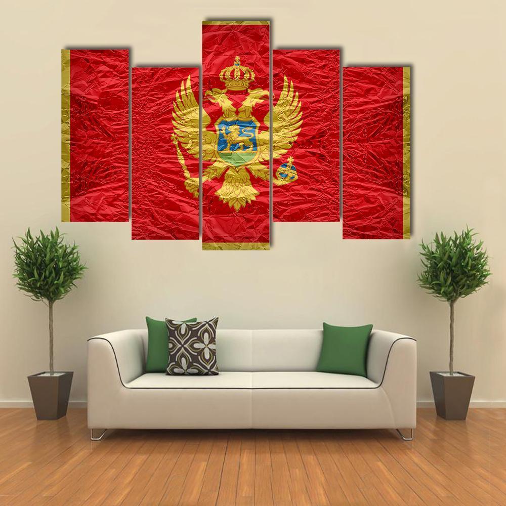 Montenegro Flag Canvas Wall Art-5 Pop-Gallery Wrap-47" x 32"-Tiaracle