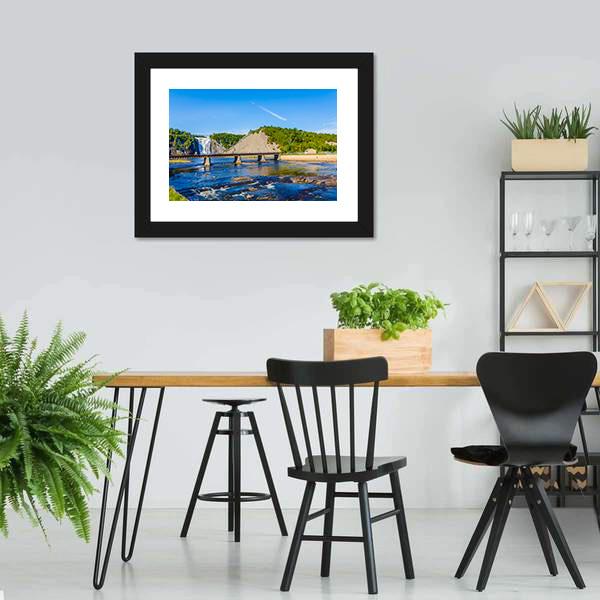 Montmorency Falls & Bridge Canvas Wall Art-3 Horizontal-Gallery Wrap-25" x 16"-Tiaracle