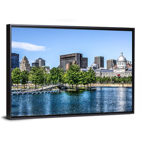 Montreal Behind Lake Panoramic Canvas Wall Art-1 Piece-36" x 12"-Tiaracle