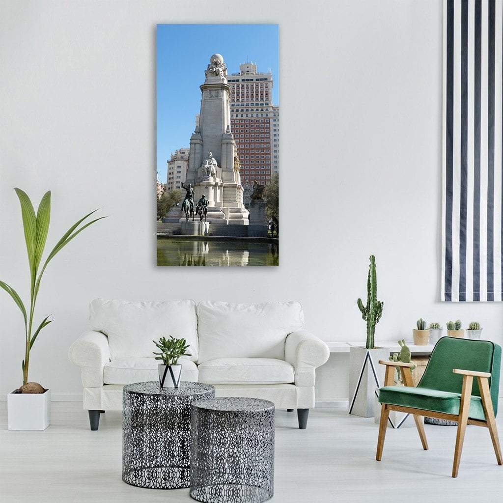 Monument In Madrid Spain Vertical Canvas Wall Art-3 Vertical-Gallery Wrap-12" x 25"-Tiaracle